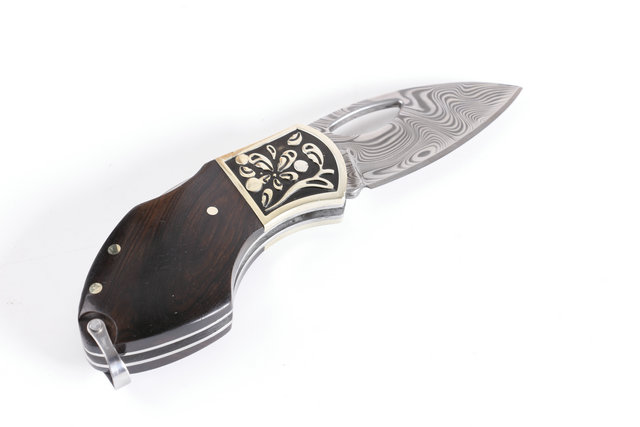 High quality  Swedish powders Damascus steel K1 keychain knife UD402289